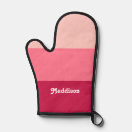 モノグラムカスタム、明るいピンクのレトロタイポグラフィ 鍋つかみ