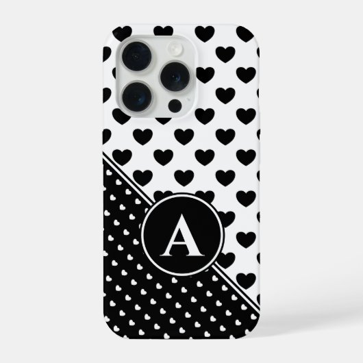 モノグラムカスタム 黒白モダン iPhoneケース (裏面)