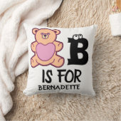 モノグラムカスタムBはクマかわいい動物おもしろい用である クッション (ブランケット)