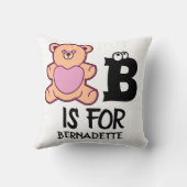 モノグラムカスタムBはクマかわいい動物おもしろい用である クッション (裏面)