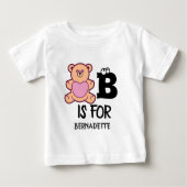 モノグラムカスタムBはクマかわいい動物おもしろい用である ベビーTシャツ (正面)