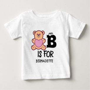 モノグラムカスタムBはクマかわいい動物おもしろい用である ベビーTシャツ