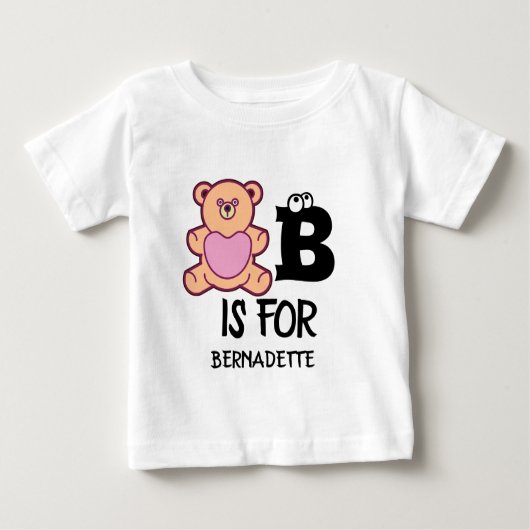 モノグラムカスタムBはクマかわいい動物おもしろい用である ベビーTシャツ (正面)