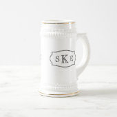 モノグラムカスタムgroomsmen beer エレガント stein ビールジョッキ (正面右)