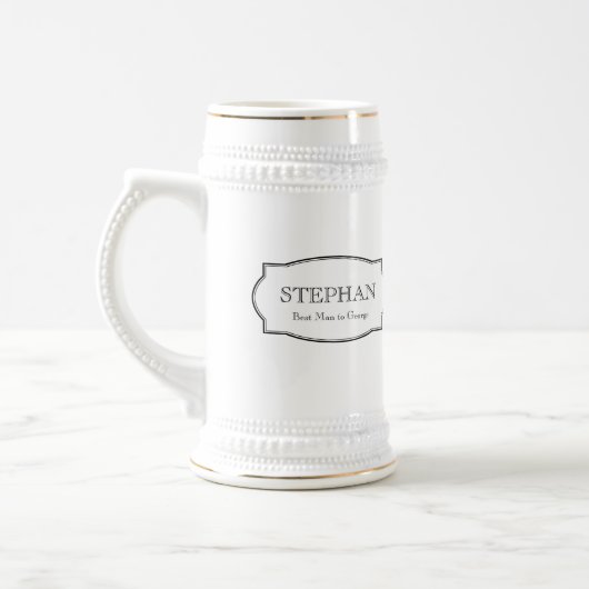 モノグラムカスタムgroomsmen beer エレガント stein ビールジョッキ (左)