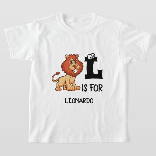モノグラムカスタムLはライオンのかわいい大きな猫 Tシャツ (レイダウン)