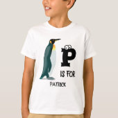 モノグラムカスタムPはペンギンの可愛い動物用 Tシャツ (正面)