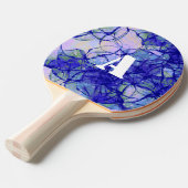 モノグラムカッコいいブルー抽象芸術アート両面 卓球ラケット (正面アングル)