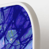 モノグラムカッコいいブルー抽象芸術アート ピックルボールラケット (左詳細)