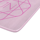 モノグラムカッコいい、お尻ロゴスタイル |ピンクとマゼンタ カッティングボード (角)