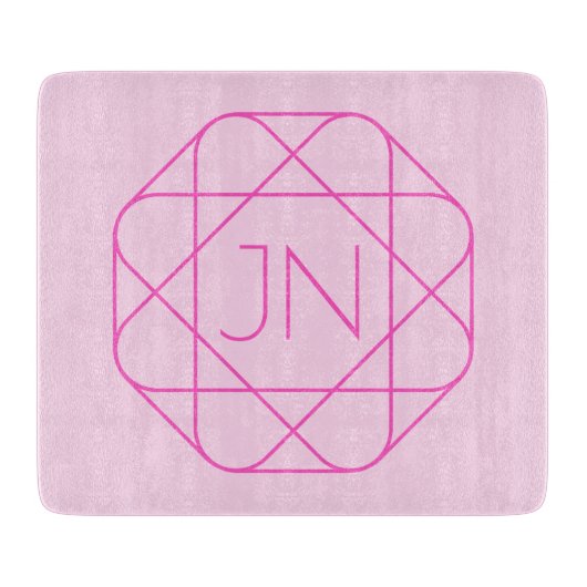 モノグラムカッコいい、お尻ロゴスタイル |ピンクとマゼンタ カッティングボード (正面)