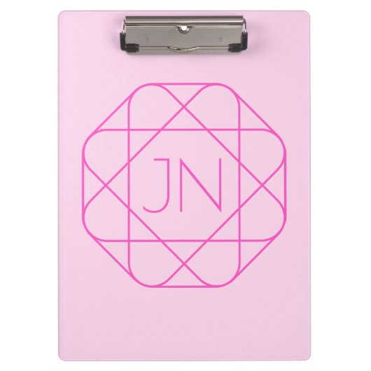 モノグラムカッコいい、お尻ロゴスタイル |ピンクとマゼンタ クリップボード (正面)
