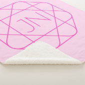 モノグラムカッコいい、お尻ロゴスタイル |ピンクとマゼンタ シェルパブランケット (3/4)