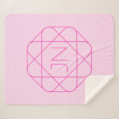 モノグラムカッコいい、お尻ロゴスタイル |ピンクとマゼンタ シェルパブランケット (正面(横))