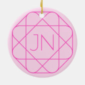 モノグラムカッコいい、お尻ロゴスタイル |ピンクとマゼンタ セラミックオーナメント (裏面)