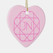 モノグラムカッコいい、お尻ロゴスタイル |ピンクとマゼンタ セラミックオーナメント (右)