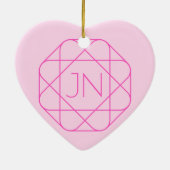 モノグラムカッコいい、お尻ロゴスタイル |ピンクとマゼンタ セラミックオーナメント (裏面)