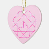 モノグラムカッコいい、お尻ロゴスタイル |ピンクとマゼンタ セラミックオーナメント (左)