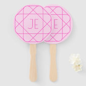 モノグラムカッコいい、お尻ロゴスタイル |ピンクとマゼンタ ハンドファン (正面&裏面)