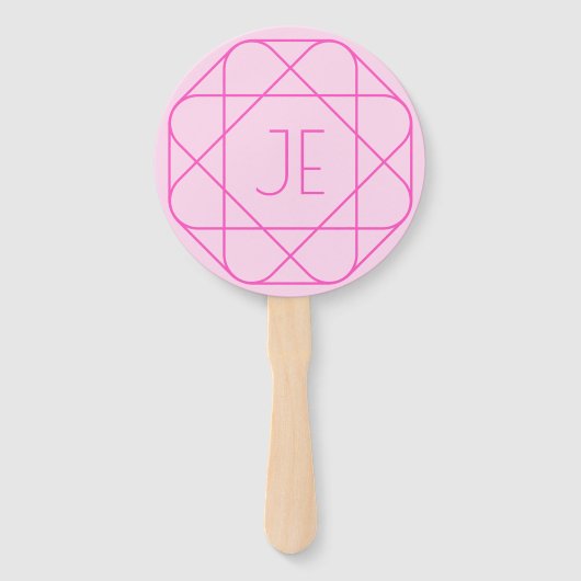 モノグラムカッコいい、お尻ロゴスタイル |ピンクとマゼンタ ハンドファン (正面)