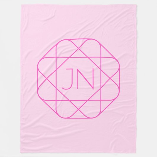 モノグラムカッコいい、お尻ロゴスタイル |ピンクとマゼンタ フリースブランケット (正面)