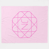 モノグラムカッコいい、お尻ロゴスタイル |ピンクとマゼンタ フリースブランケット (正面(横))