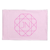 モノグラムカッコいい、お尻ロゴスタイル |ピンクとマゼンタ 枕カバー (裏面)