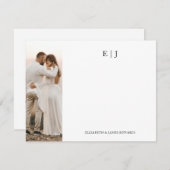 モノグラムカップルイニシャルと写真パーソナライズされた ノートカード (正面/裏面)