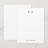 モノグラムカップルイニシャルパーソナライズされた垂直 ノートカード (正面/裏面)
