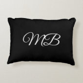 モノグラムカップルイニシャル白黒ギフトお願い アクセントクッション (裏面)