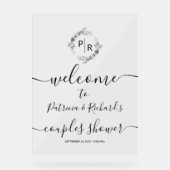モノグラムカップルシャワー歓迎サイン アクリルサイン (正面)