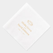 モノグラムカップル名カスタムウェディング 箔ナプキン (右)