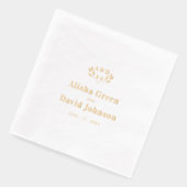 モノグラムカップル名カスタムウェディング 箔ナプキン (左)