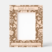 モノグラムカップル名植物性フローラ引用文 レーザー彫刻フレーム (正面)