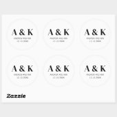 モノグラムカップル結婚式のパーティーは赤ちゃんのシャワーを好む ラウンドシール (シート)