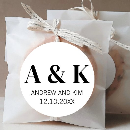 モノグラムカップル結婚式のパーティーは赤ちゃんのシャワーを好む ラウンドシール