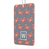 モノグラムカニ模様ネイビーブルー カーエアーフレッシュナー (左)