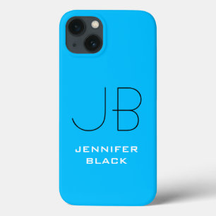 モノグラムカプリブルーミニマリストモダン名 iPhone 13ケース