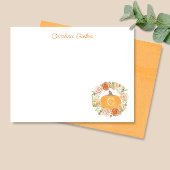 モノグラムカボチャ秋フローラリース文房具 ノートカード