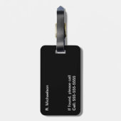 モノグラムカメララゲッジタグ – 白黒 ラゲッジタグ (裏面縦)