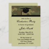 モノグラムカモフラージュ卒業パーティー招待状 招待状 (正面/裏面)