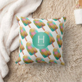 モノグラムカラフルでポピュシクルパターン クッション (ブランケット)