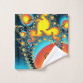 モノグラムカラフルを用いた燃えるようなフラクタル バスタオルセット (ウォッシュタオル)