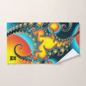 モノグラムカラフルを用いた燃えるようなフラクタル バスタオルセット (ハンドタオル)