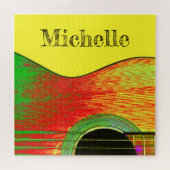 モノグラムカラフルアコースティックギター ジグソーパズル (横)