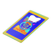 モノグラムカラフルアートパターンデザインの変更 クレジットカード栓抜き (正面アングル)