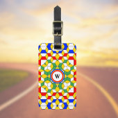 モノグラムカラフルキューブの幾何学的パターン ラゲッジタグ