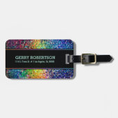 モノグラムカラフルグリッターテクスチャ ラゲッジタグ (正面横)