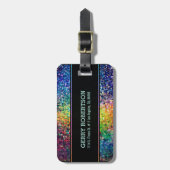 モノグラムカラフルグリッターテクスチャ ラゲッジタグ (正面縦)