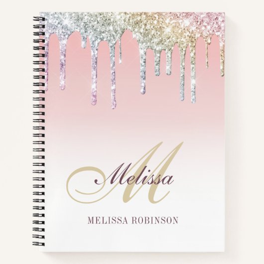 モノグラムカラフルグリッターマウスパッド ノートブック (正面)